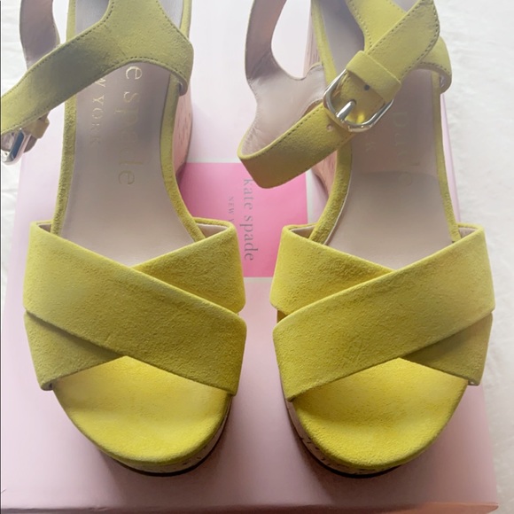 Kate spade yellow platform wedges - Picture 2 of 5